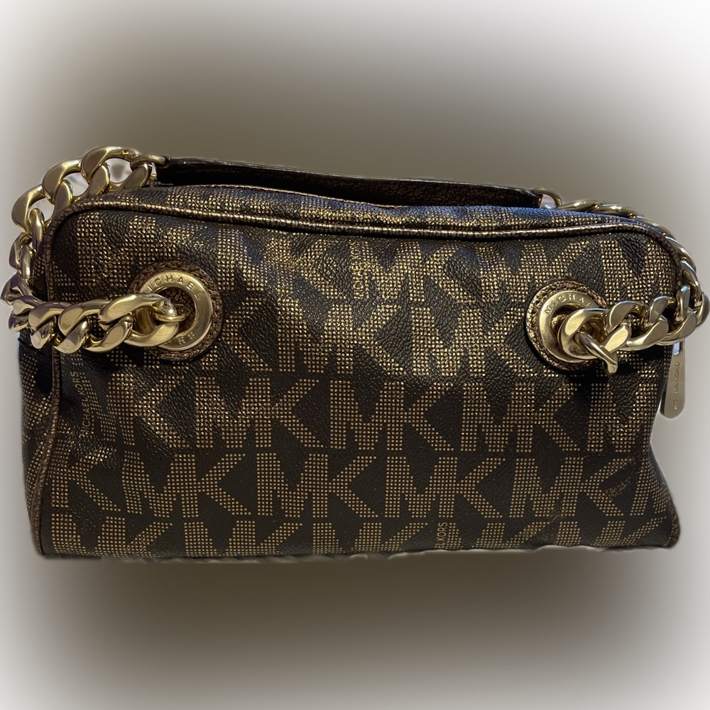 Michael Kors A-0705 Brown Leather Satchel Purse